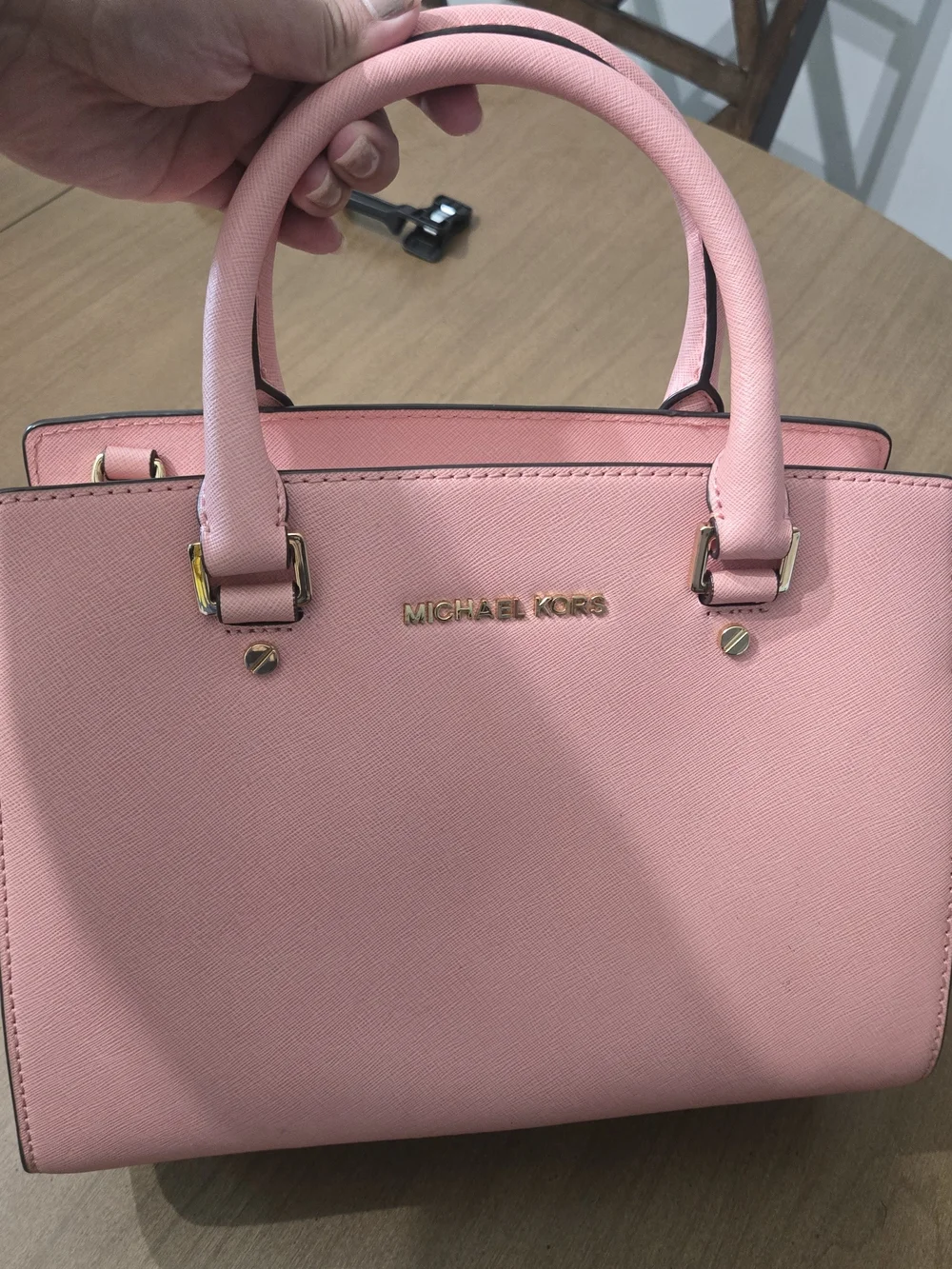 MICHAEL KORS Pink Saffiano Leather Top-Handle Satchel